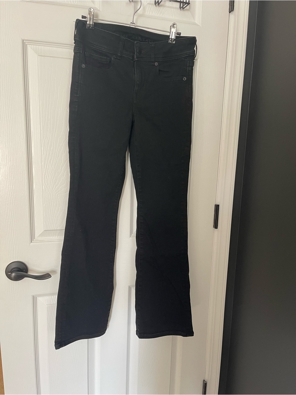 American Eagle Outfitters Black Flare Jeans 4 SHORT